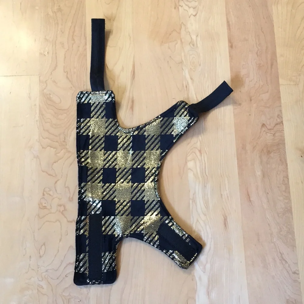 Handmade Fleece Dog Jacket Metallic Plaid